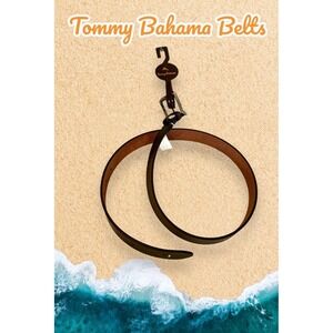 Tommy Bahama Brown Leather Mens Belt Size‎ L 38-40 Square Buckle NEW MSRP $80
